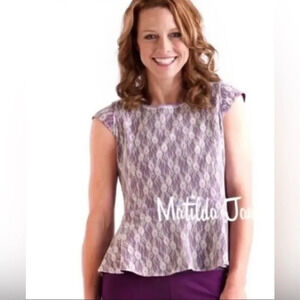 Matilda Jane Peplum Top Wonderful Parade Blouse Like New Rare XL